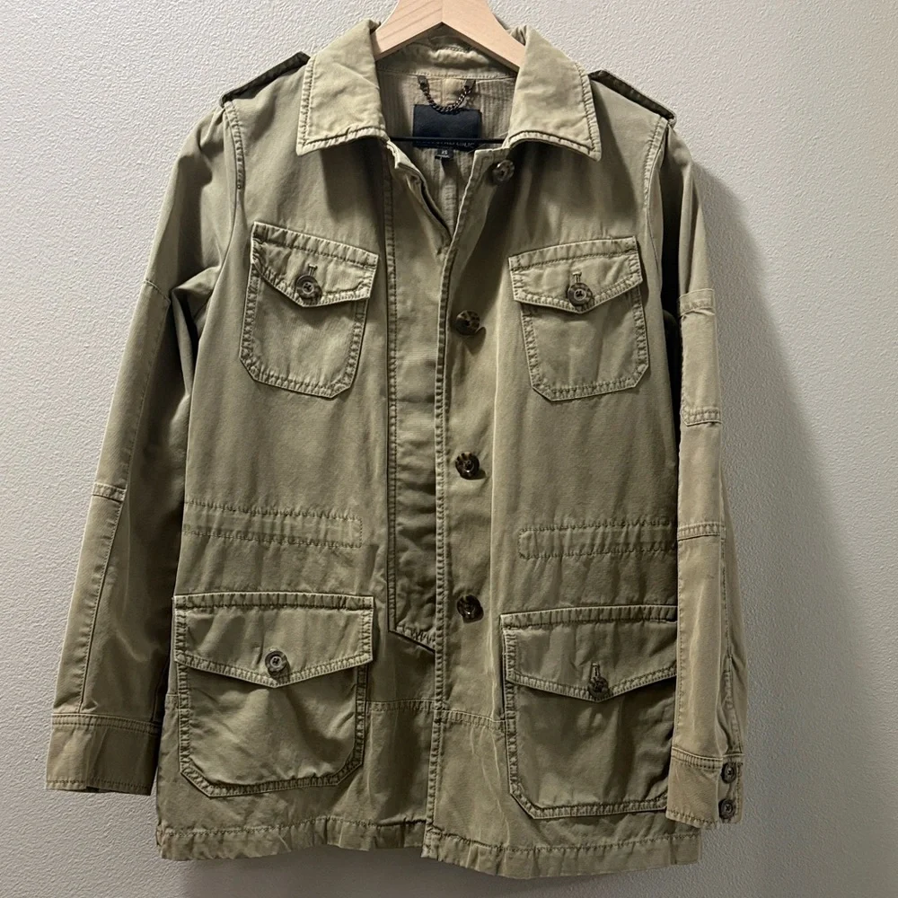 Banana Republic Khaki Green Utility Jacket; XS, Like New - Picture 3 of 9